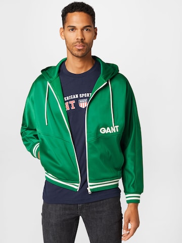 GANT Sweat jacket in Green: front
