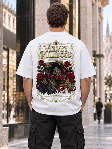 LUNØIR Studio Shirt 'Velvet Rulebook'‌‌‌‌ in Weiß