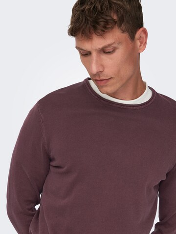 Only & Sons Regular Fit Pullover 'GARSON' in Rot