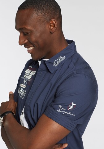 DELMAO Regular Fit Hemd in Blau