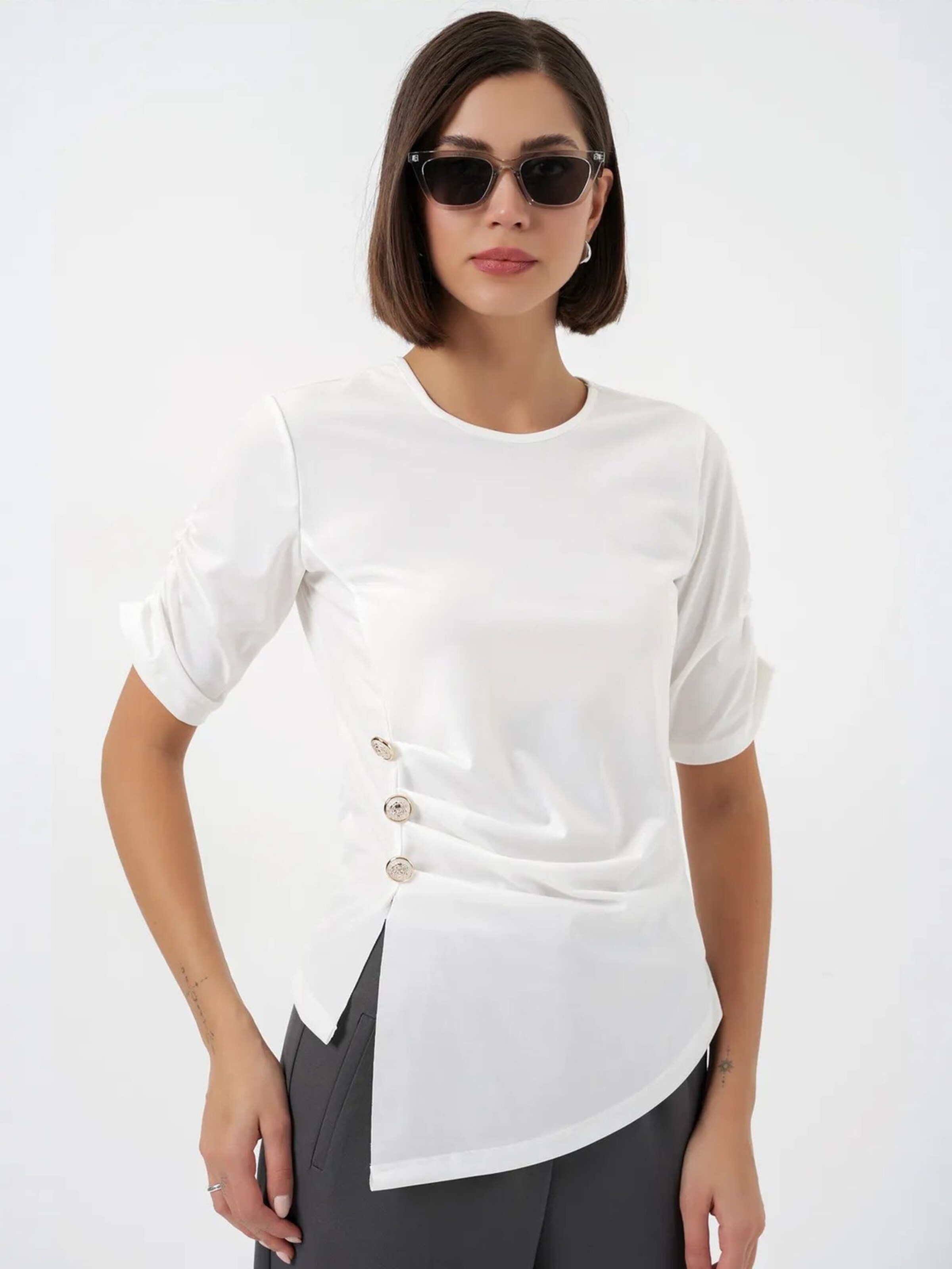Camicia da donna di Bigdart in bianco: frontale