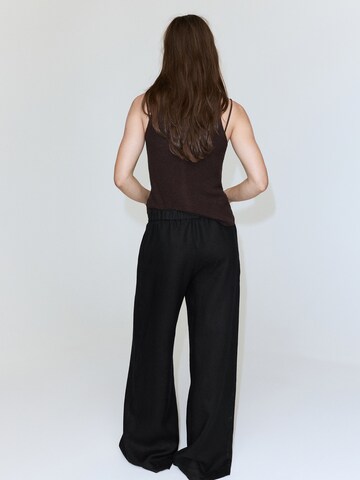 MANGO Wide Leg Hose 'SOMA' in Schwarz