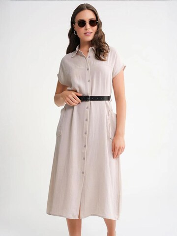 Robe-chemise MixRay en beige