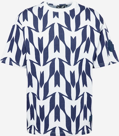 SikSilk Camiseta en azul oscuro / blanco, Vista del producto