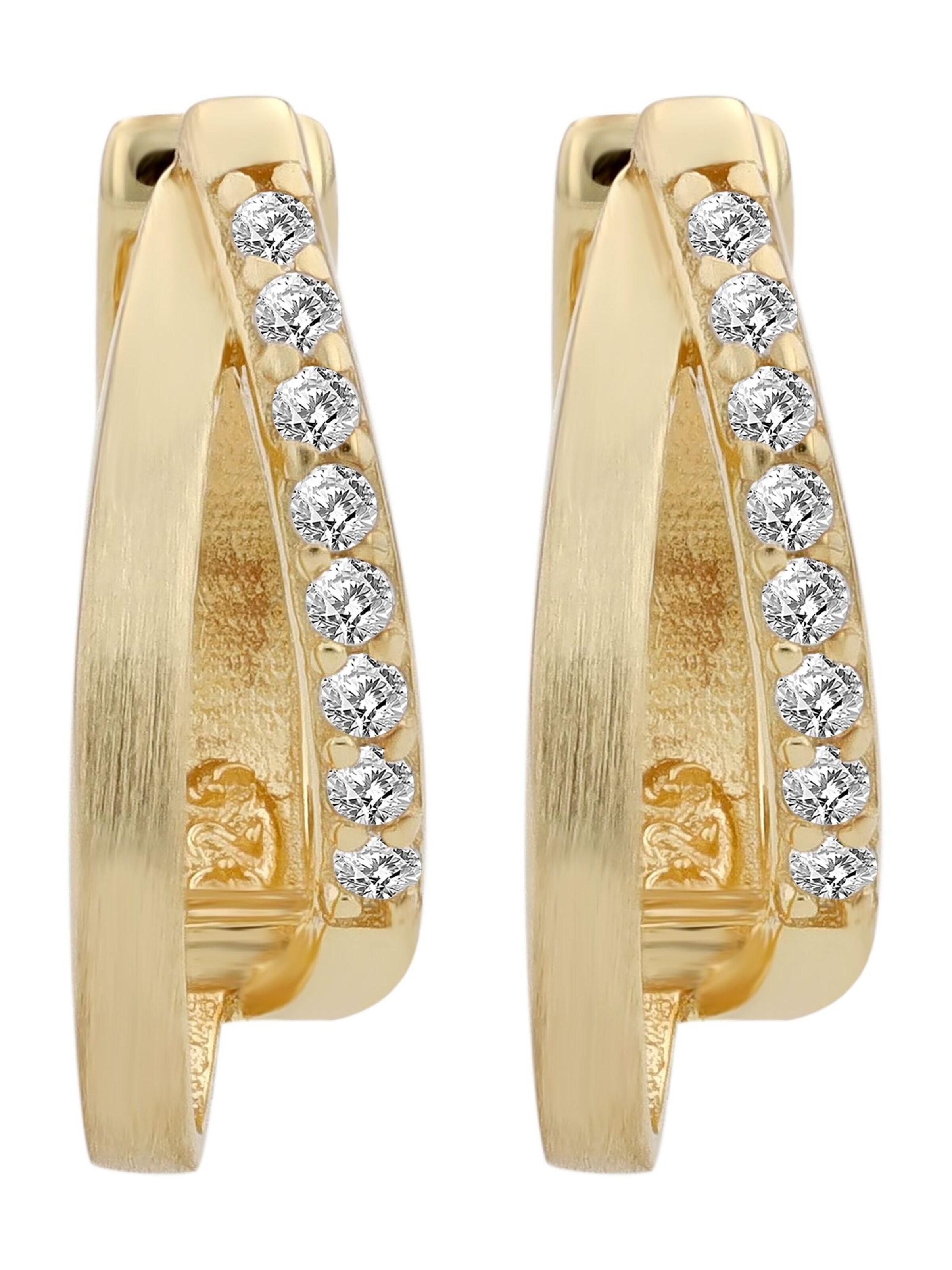 Akzent Earrings '"Clematis" aus 925 Sterlingsilber, rhodiniert, langlebig' in Gold