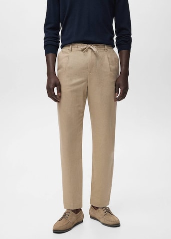 MANGO MAN Slim fit Pants 'Romelinh' in Beige: front