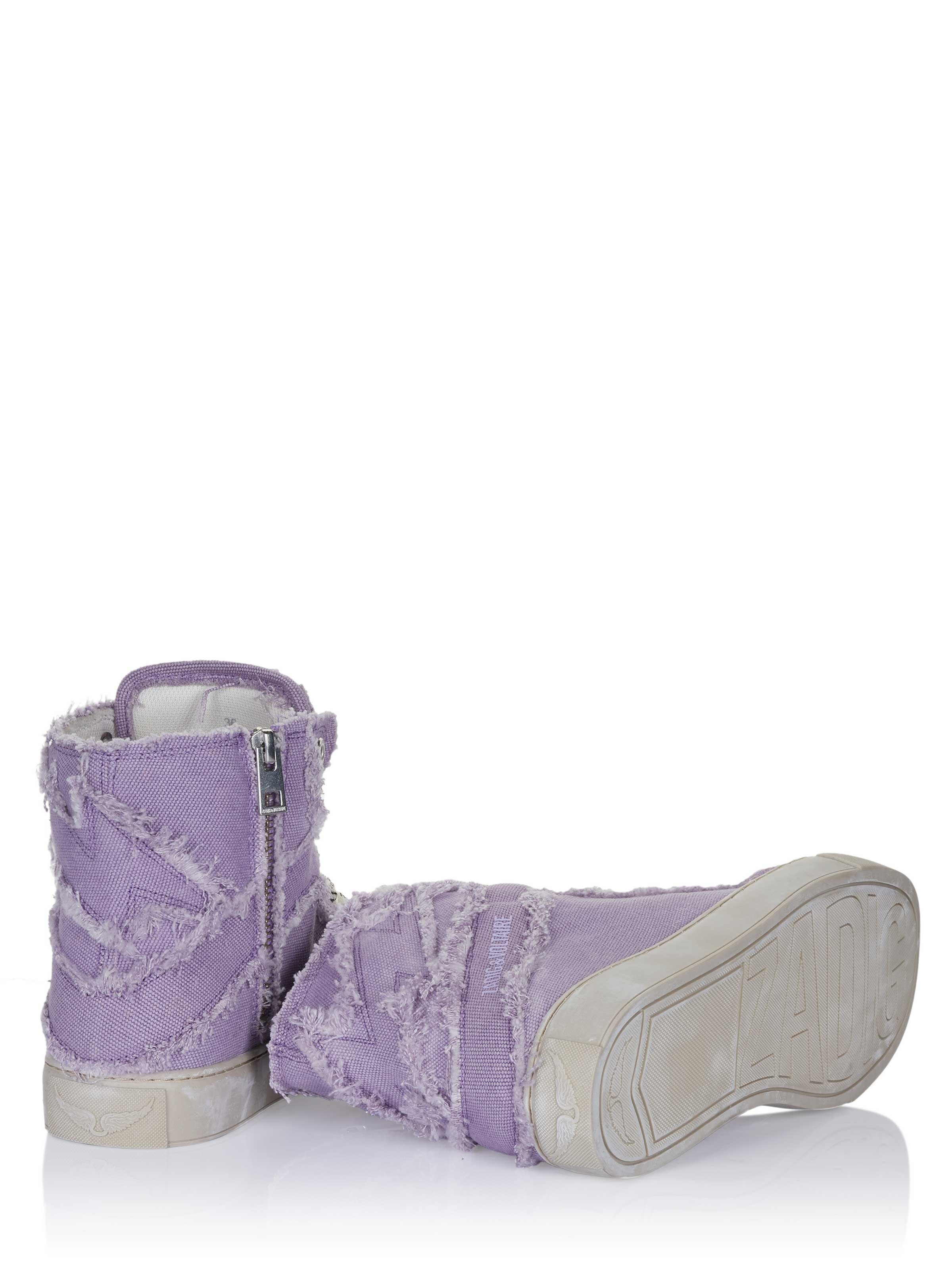 Zadig & Voltaire Sneakers hoog 'Zadig & Voltaire HIGH FLASH CANVAS Sneaker lila' in Lila