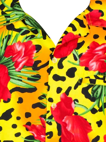 Maglietta 'Leopard Flowers' di King Kameha in giallo