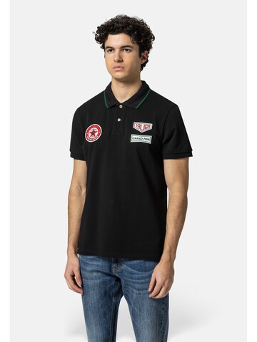 19V69 ITALIA Majica 'Emilio Racing' | črna barva