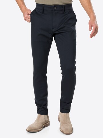 Coupe slim Pantalon chino 'Ponte Roma Plain' Denim Project en bleu : devant