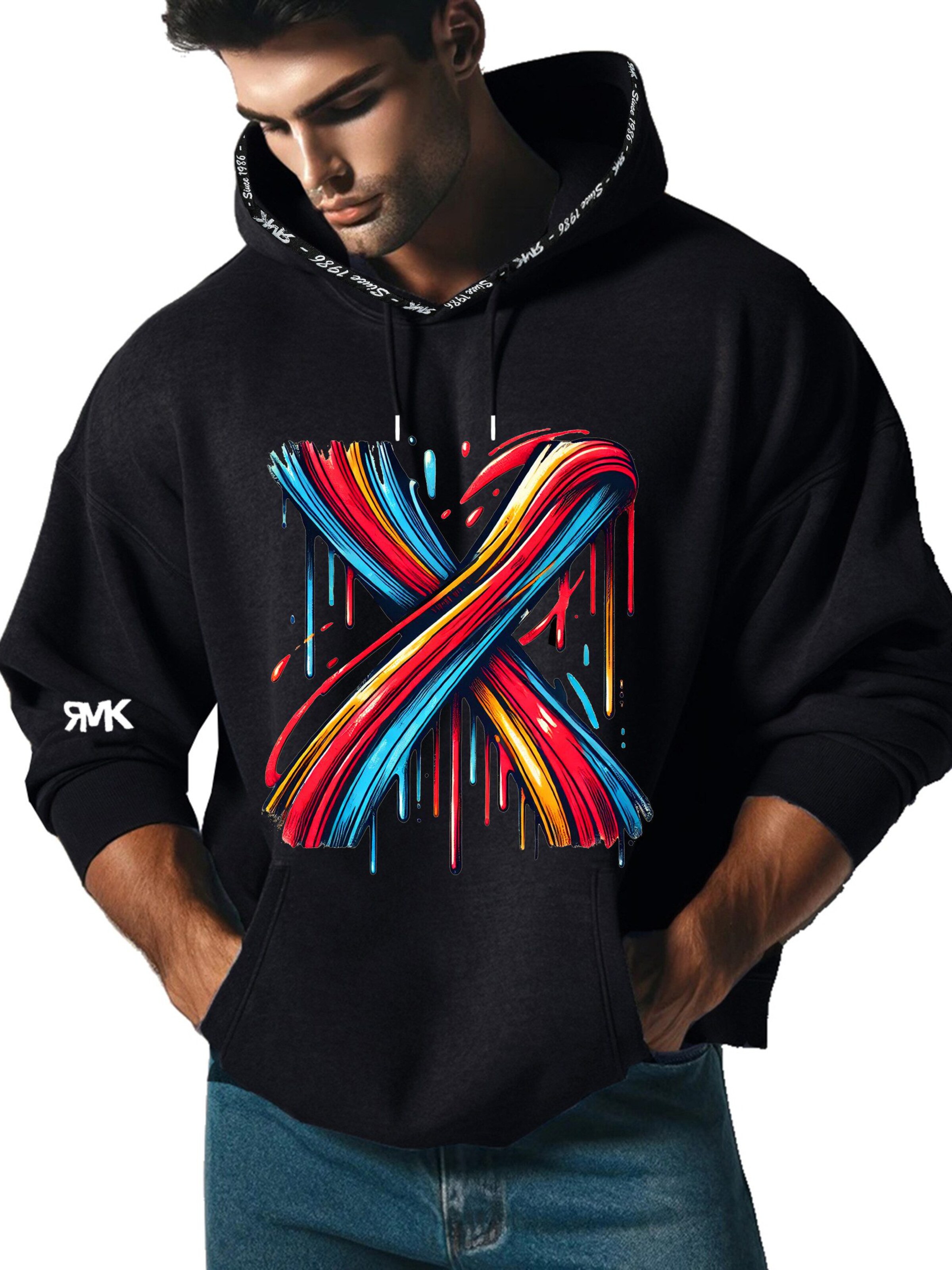 RMK Sweatshirt 'X'‌‌‌‌‌‌‌‌‌ in Schwarz
