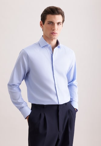 Coupe regular Chemise business 'Classic Essentials' SEIDENSTICKER en bleu : devant