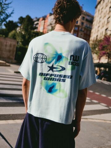 Bershka Tričko – modrá