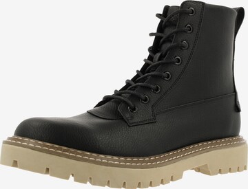 BULLBOXER Lace-Up Boots in Black: front