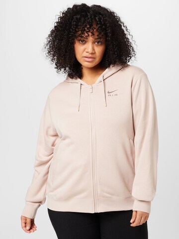Nike Sportswear Athletic Zip-Up Hoodie in Grey: front