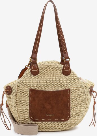 Emily & Noah Shoulder Bag in Beige: front