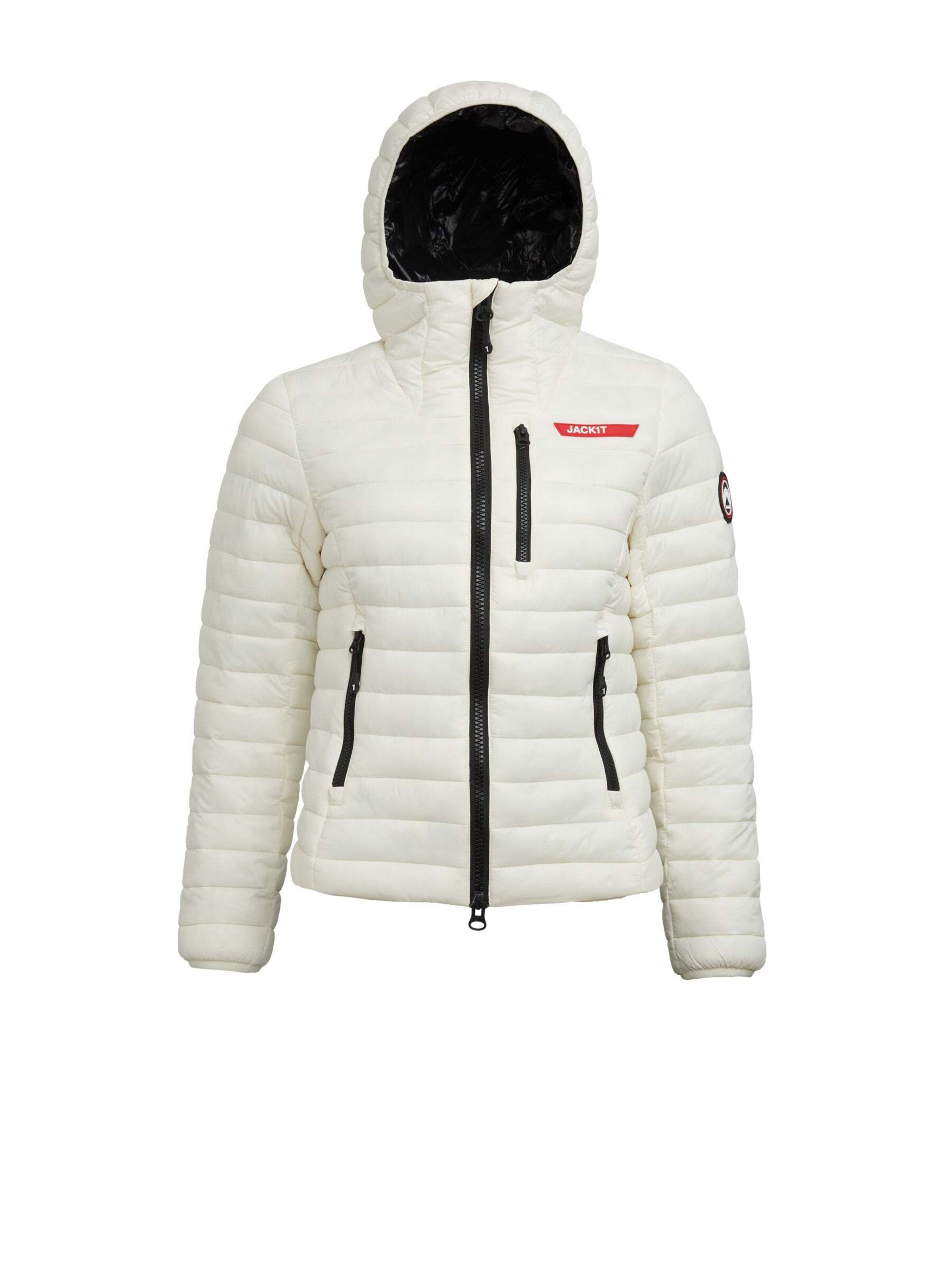 Veste outdoor ' SATEL1TE Kapuzen-Daunenjacke 2.0 ' JACK1T en blanc : devant