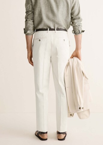 MANGO MAN Regular Pleated Pants 'Hunt' in Beige