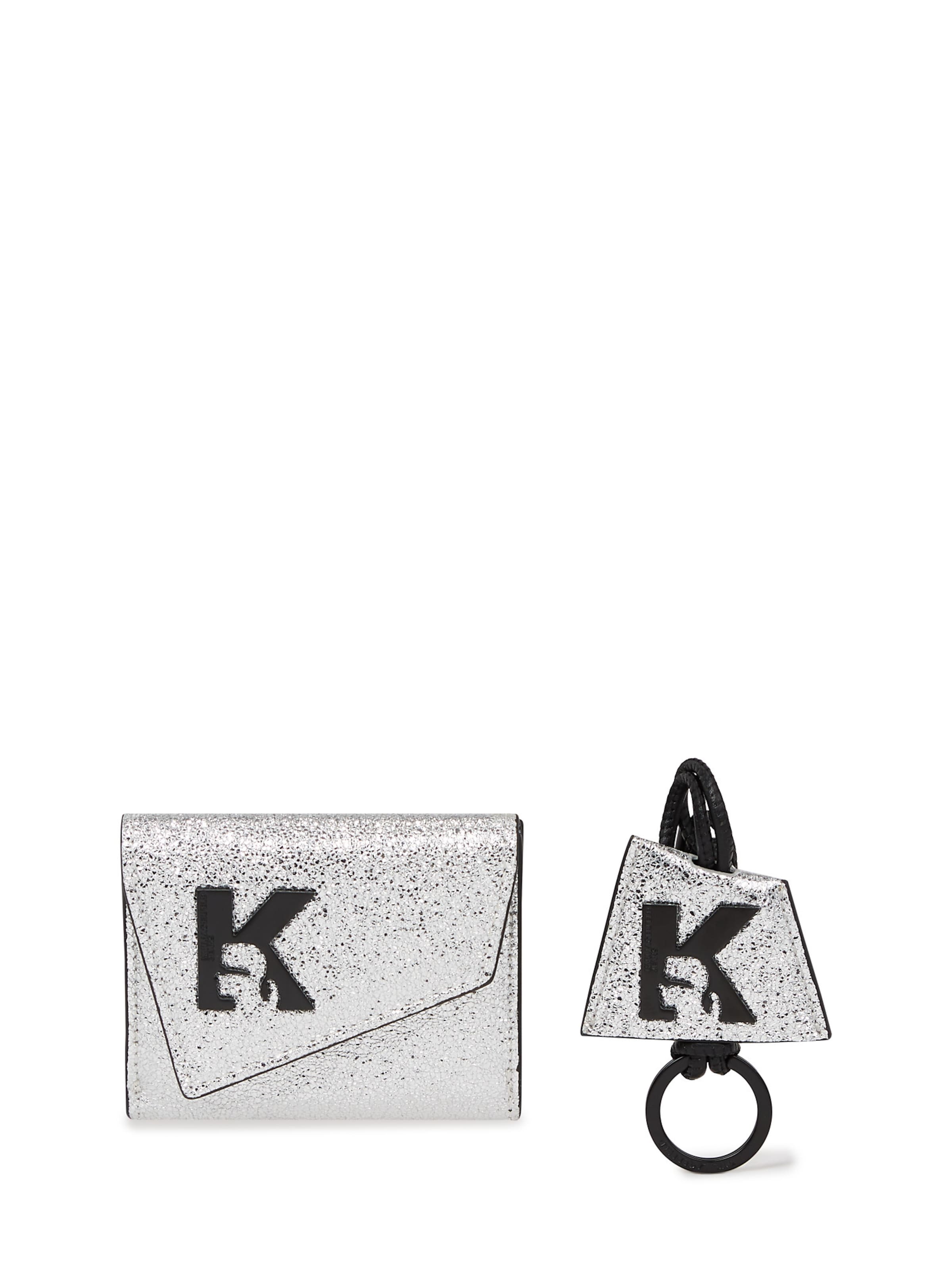 Porte-monnaies KARL LAGERFELD JEANS en argent : devant