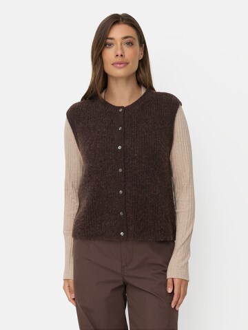 CAMEL ACTIVE Strickweste mit Knopfleiste in Braun: Vorderseite