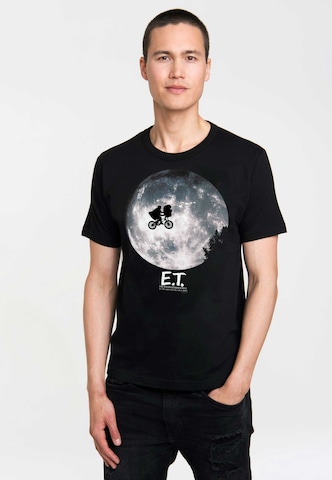 LOGOSHIRT Shirt 'E.T. - Mond' in Black: front