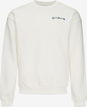 Multiply Apparel Sweatshirt 'Smiley' in White: front