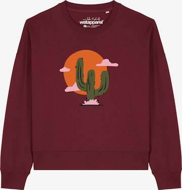 Sweat-shirt 'Kaktus im Sonnenuntergang' Watapparel en rouge : devant