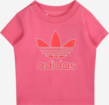 ADIDAS ORIGINALS Футболка 'TREFOIL' в Ярко-розовый: спереди