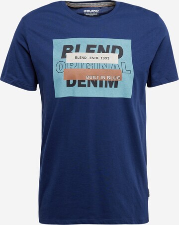 BLEND Тениска в синьо: отпред