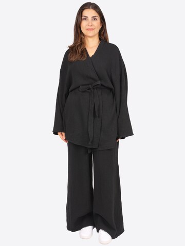Wide Leg Pantalon ' AYANA MUSSELIN ' Seasons of April en noir