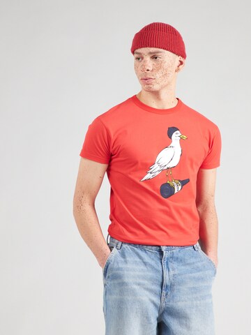 Derbe Shirt 'Sturmmöwe' in Red: front