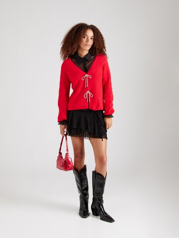 PIECES Gebreid vest 'PCANNA' in Rood