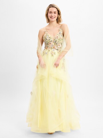 Unique Abendkleid in Gelb: Vorderseite