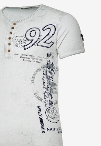 Rusty Neal T-Shirt mit Knopfleiste in Grau