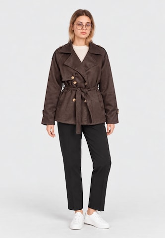 Elara Between-seasons coat in Brown: front