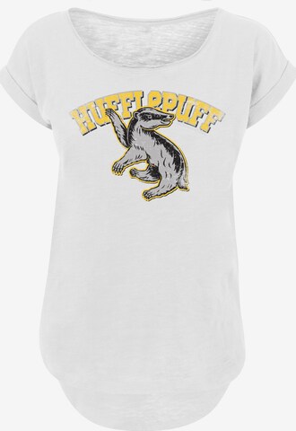 F4NT4STIC Shirt 'Harry Potter Hufflepuff Sport Emblem' in White: front