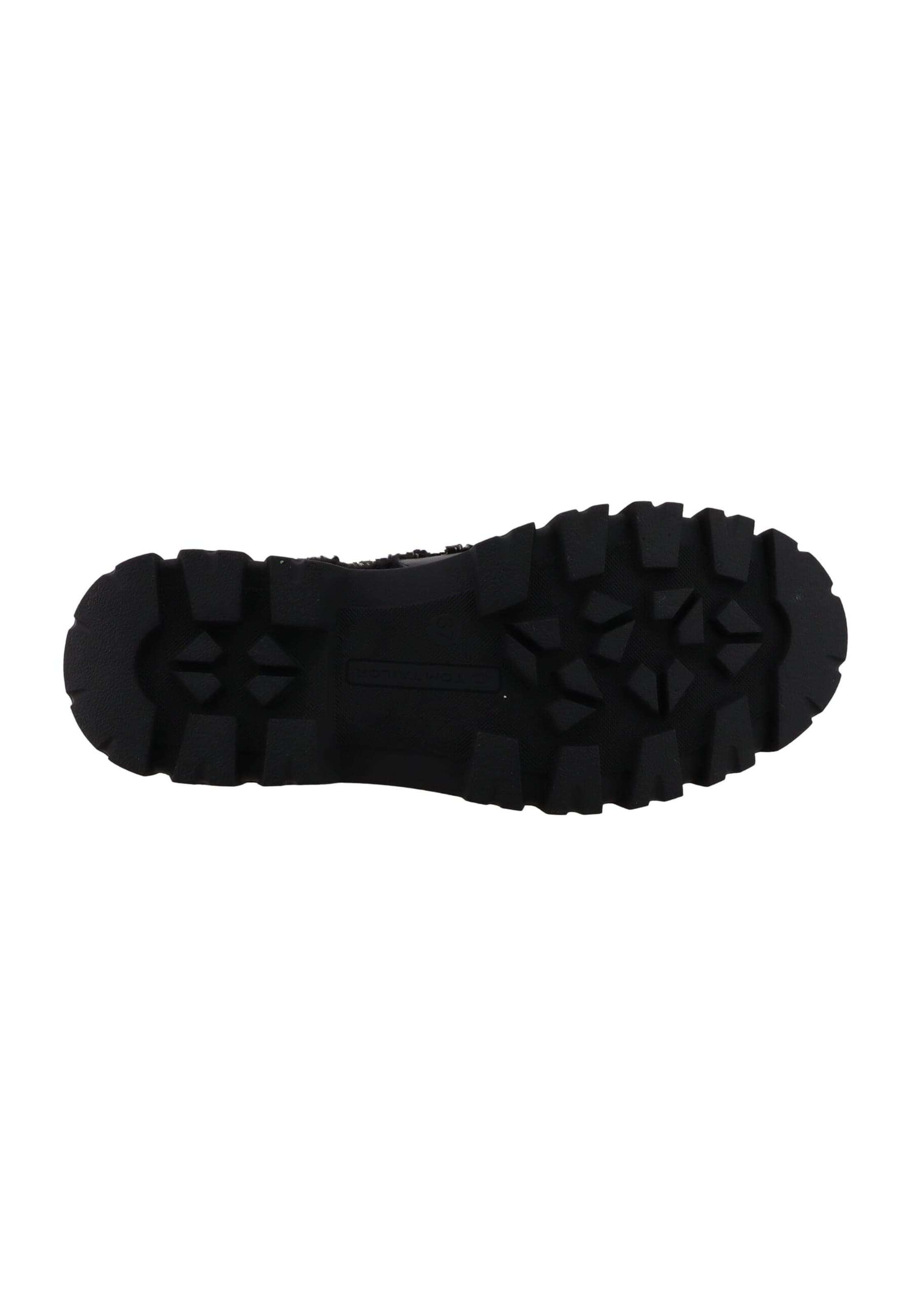 TOM TAILOR Schnürstiefelette in Schwarz