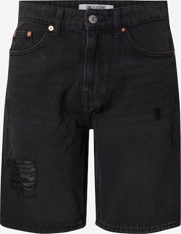 Only & Sons - Vaquero 'ONSEDGE' en negro: frente