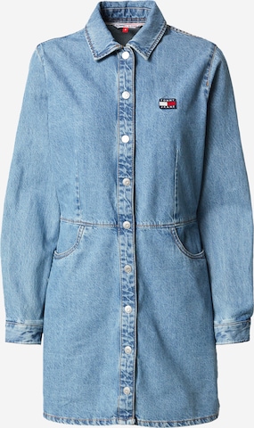 Tommy Jeans Košilové šaty – modrá: přední strana