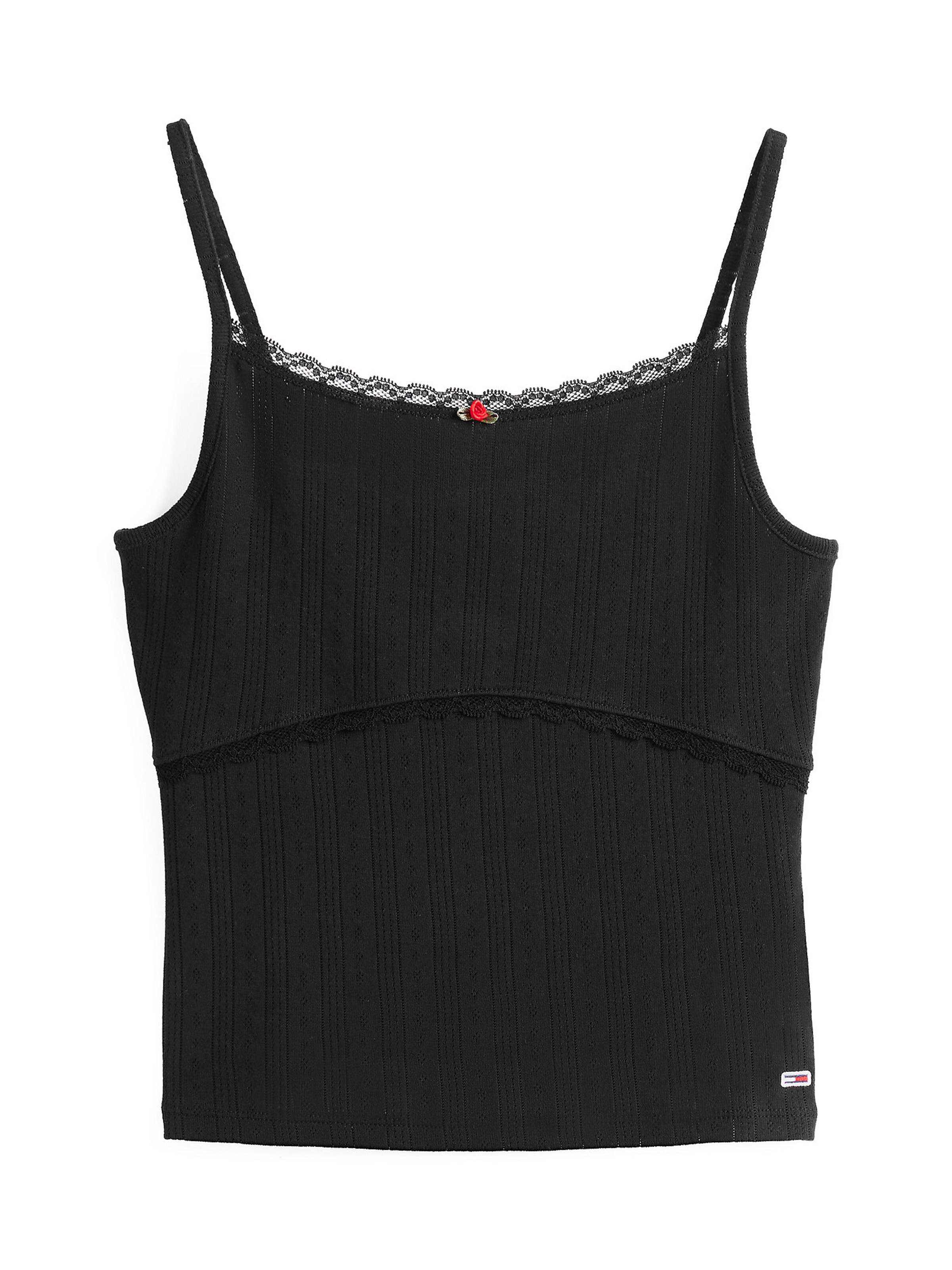 Tommy Jeans Top in Schwarz: Vorderseite
