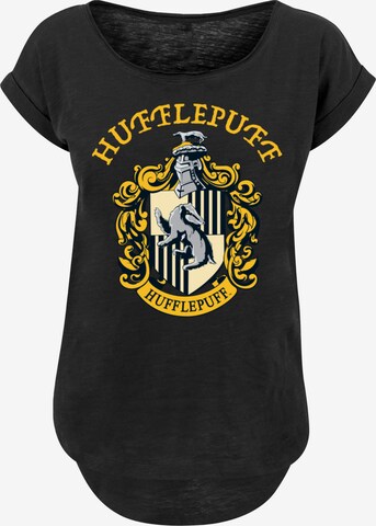 F4NT4STIC Shirt 'Harry Potter Hufflepuff Crest' in Zwart: voorkant