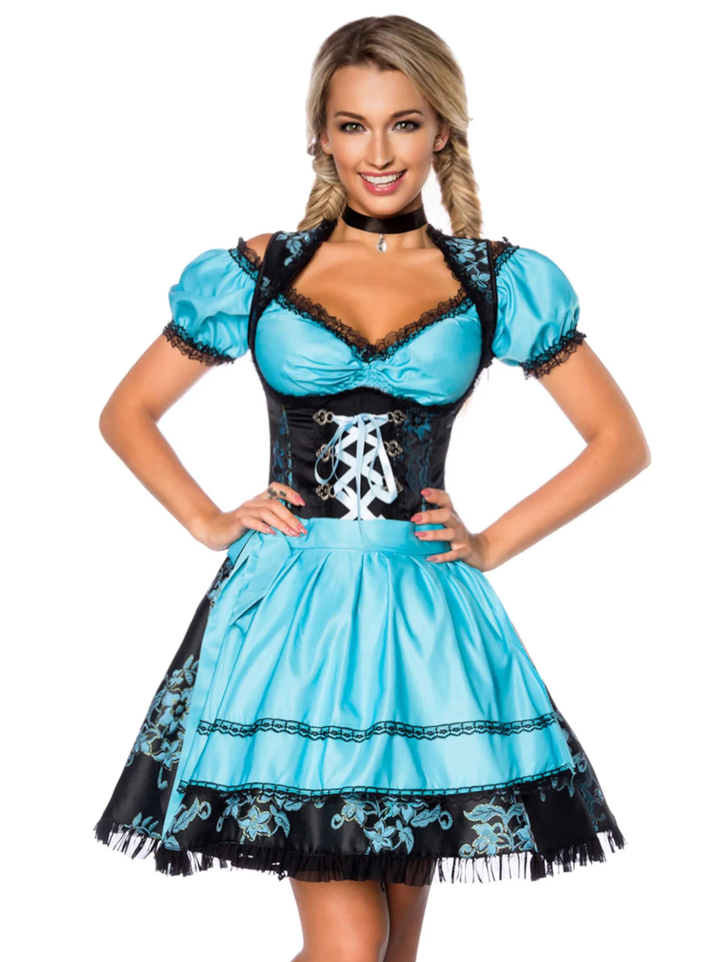 Dirndline Dirndl '3-tlg. Jacquard-Trachten-Set' in Blue: front