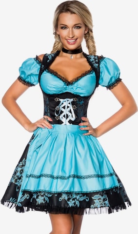 Dirndline Dirndl '3-tlg. Jacquard-Trachten-Set' in Blue: front