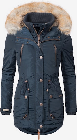 Parka d��’hiver 'Grinsekatze' MARIKOO en bleu : devant