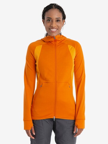 ICEBREAKER Sportsweatjacke 'Quantum ZoneKnit' in Orange: predná strana