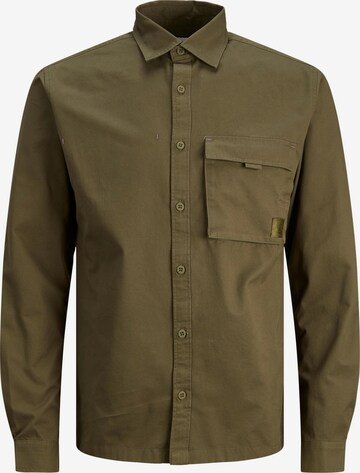 Coupe regular Chemise 'Dust' Jack & Jones Junior en vert : devant