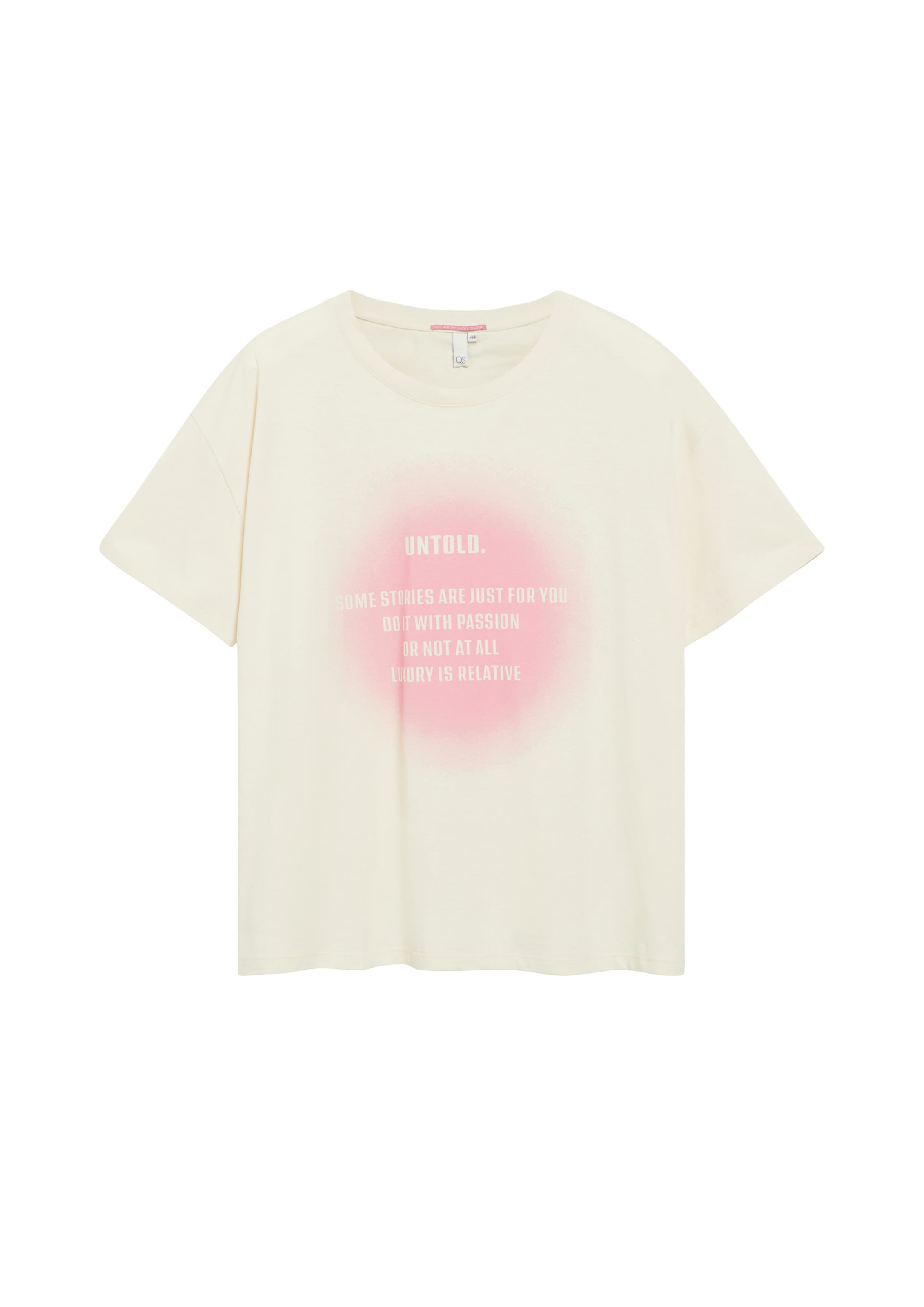 T-shirt QS en beige : devant