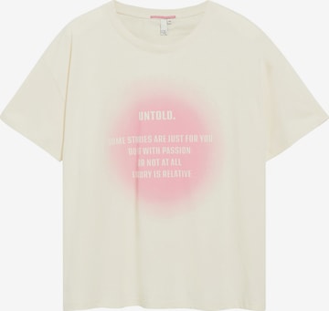 T-shirt QS en beige : devant