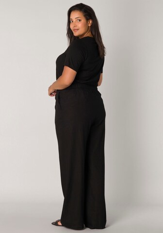 BASE LEVEL CURVY Regular Pajama Pants in Black