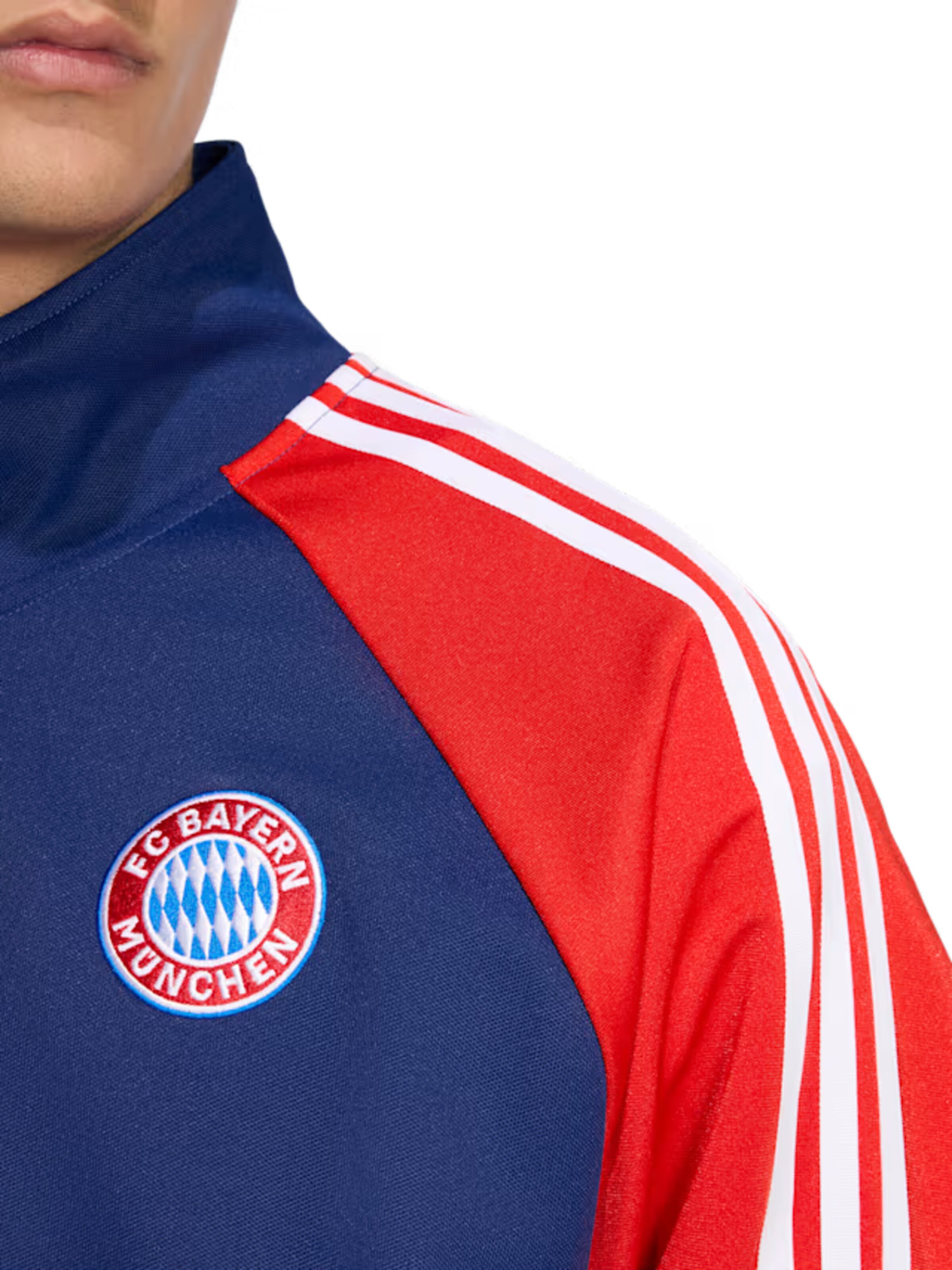 ADIDAS ORIGINALS Athletic Zip-Up Hoodie in Blue